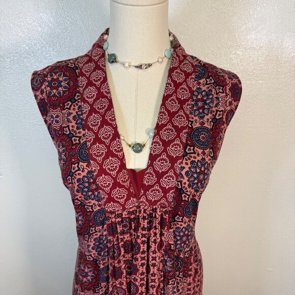 April Cornell Women's Sleeveless Floral Maxi Dress Large Bohemian Country - Picture 11 of 12